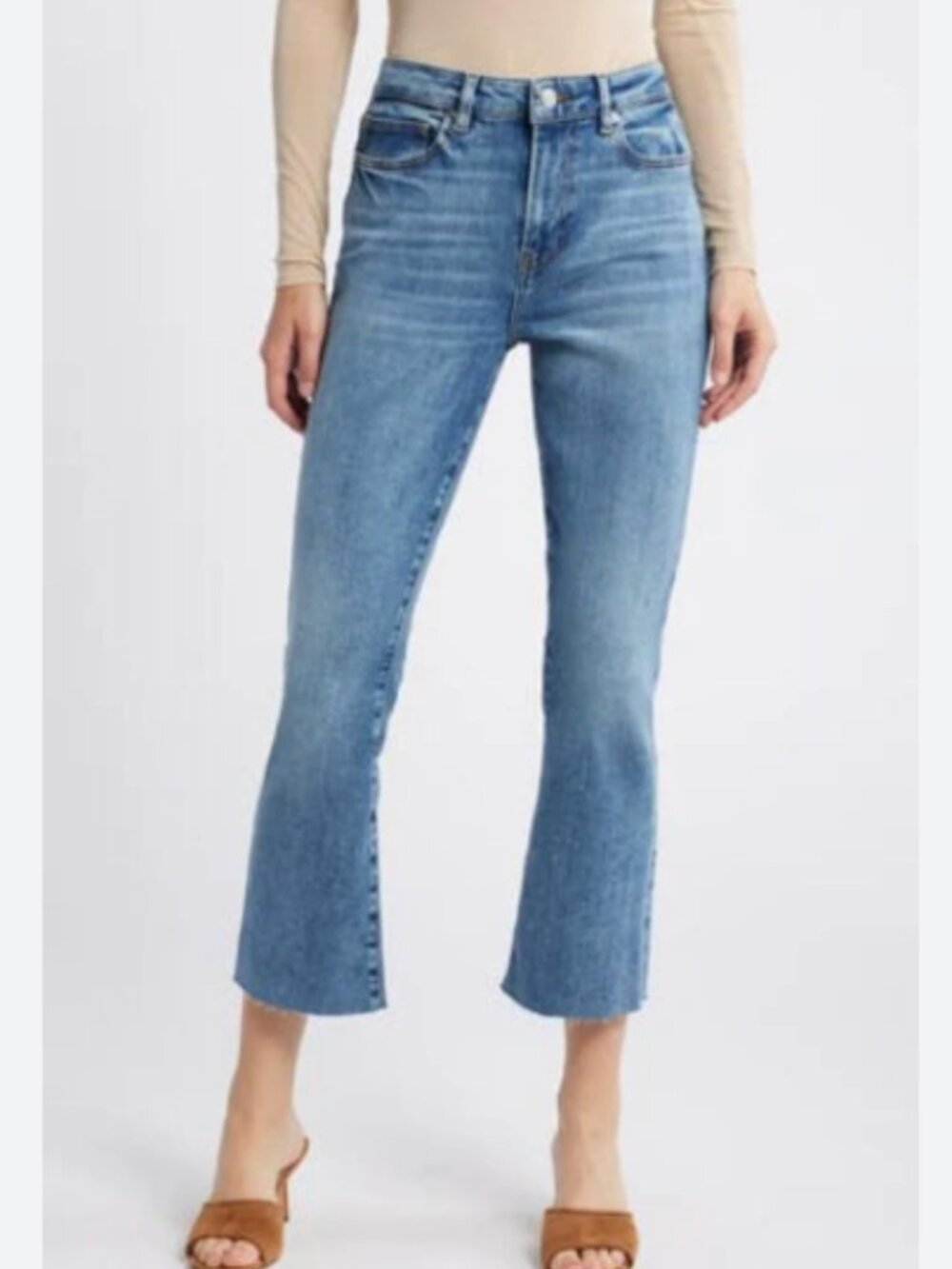 Frame Denim Le Crop Mini Boot Blue Denim Kick-Flare Jeans 25
